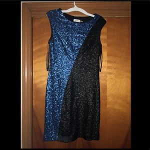 Blue and black Sequenced short Calvin Klein dress